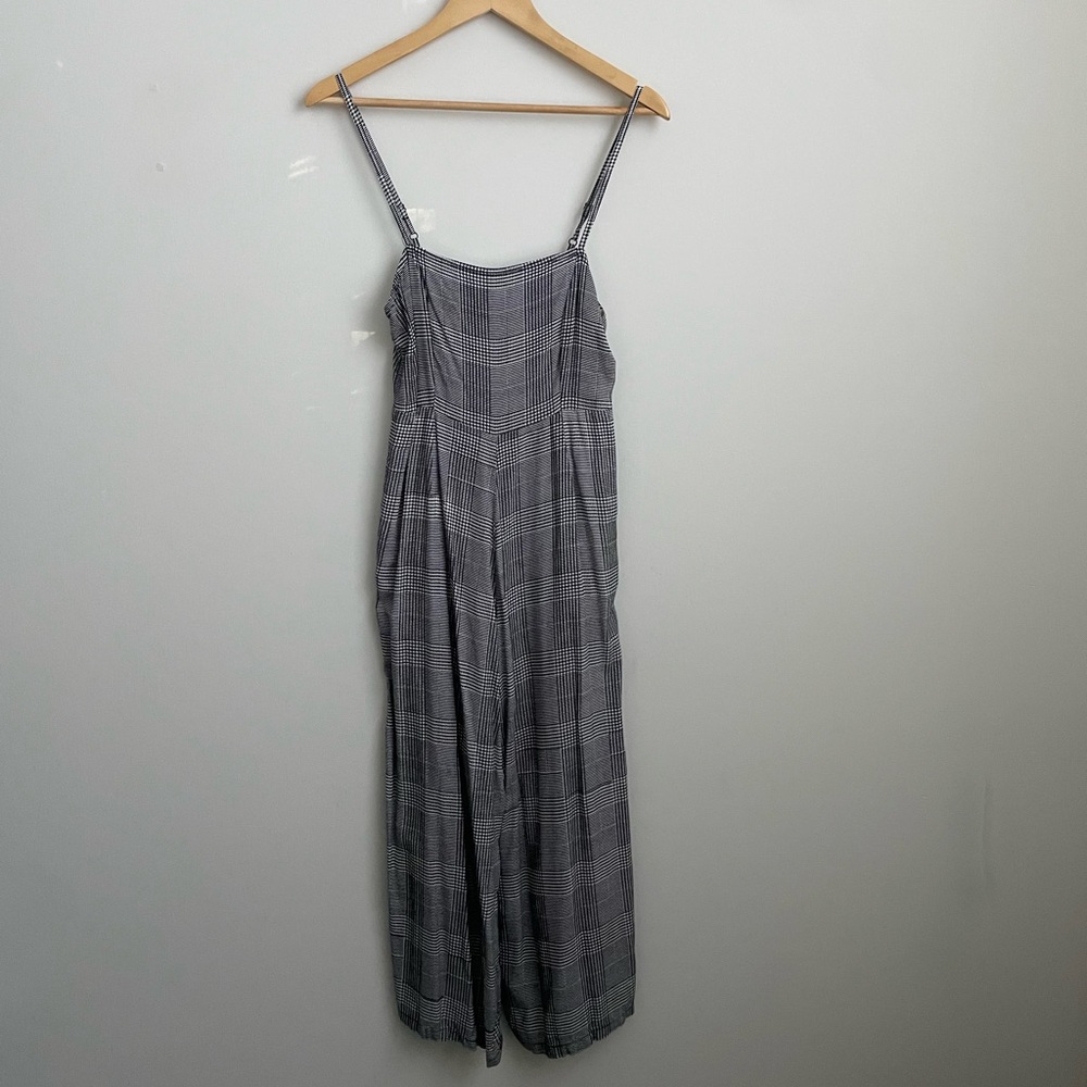 Black and White Plaid Checkered Jumpsuit